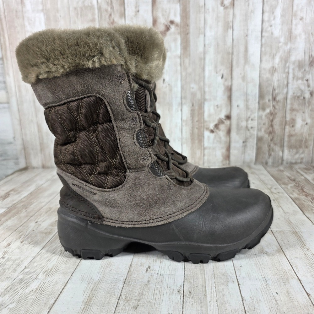 Columbia Waterproof Women's Winter Snow Boots‎ Faux Fur Trim Brown Size 6